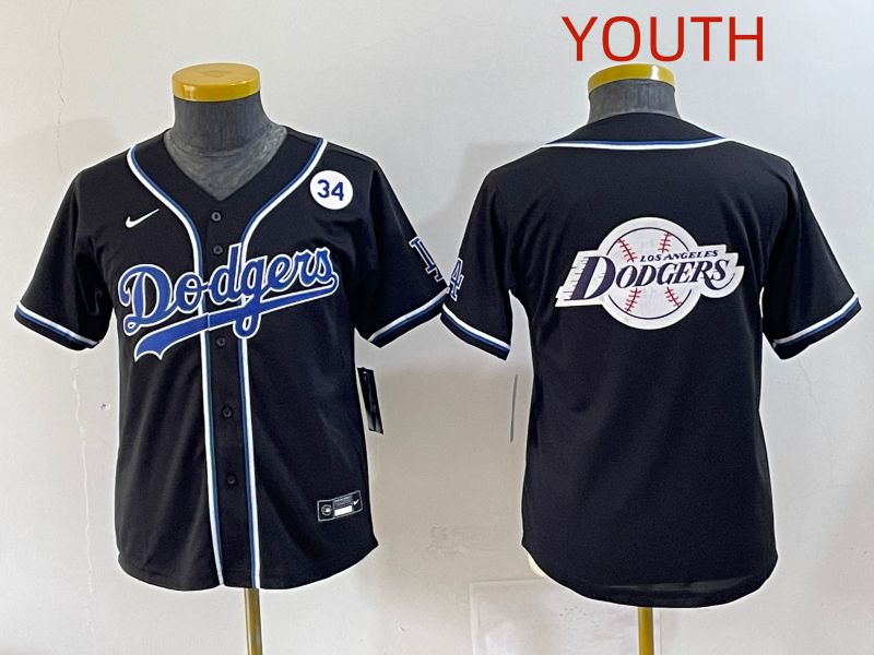 Youth 2025 Los Angeles Dodgers Blank Black Three generations Fashion Nike MLB Jersey style 38->youth mlb jersey->Youth Jersey